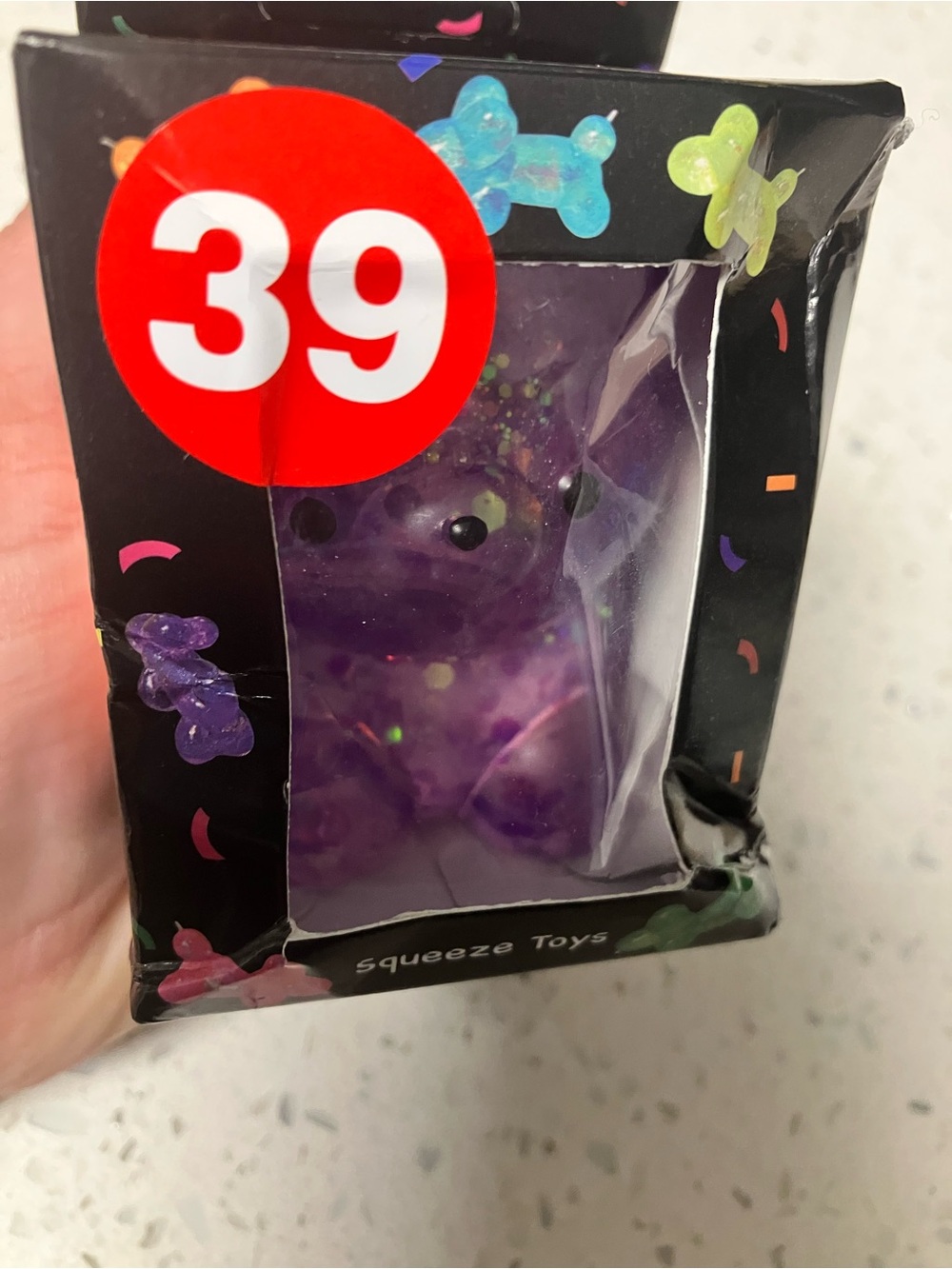 Purple teddy bear squishy